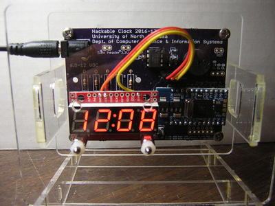 Assembled clock with time